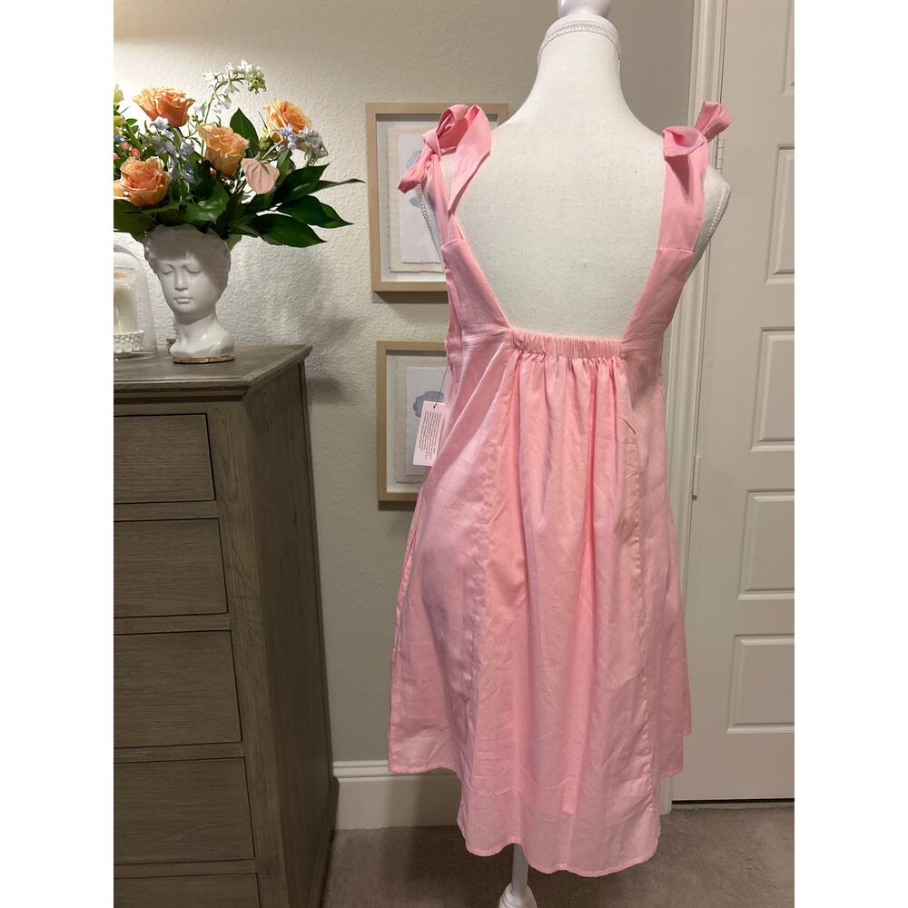 And Now This | NWT, Pink Tie Sleeve Babydoll Dress | Med - Picture 9 of 13